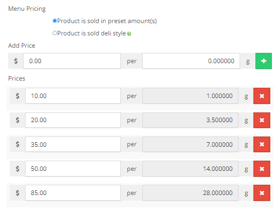 Product Pricing